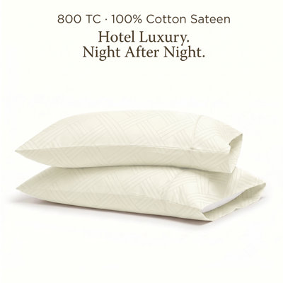 Threadmill 800 Thread Count 100% Cotton Sateen Pillowcase Set | Solid and Jacquard