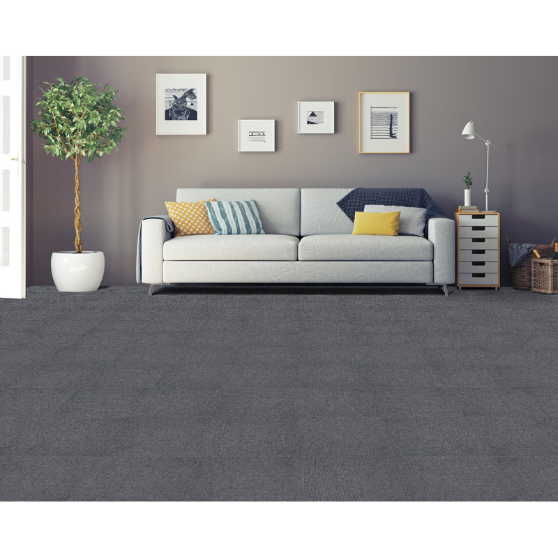Dalle à tapis bouclée 12 po x 12 po Nexus, Fumée