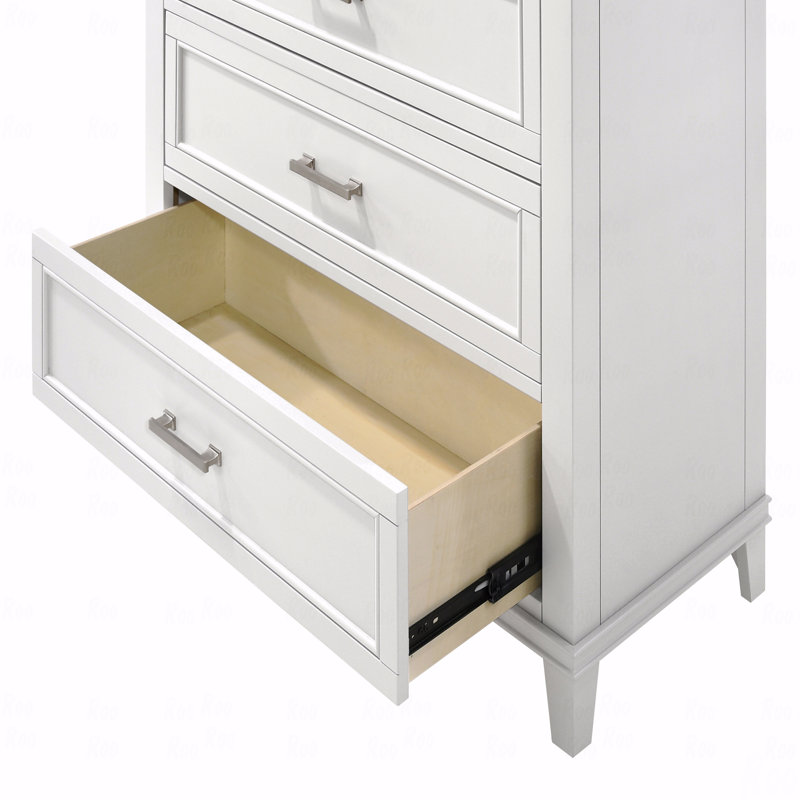 Commode 5 tiroirs, Blanc