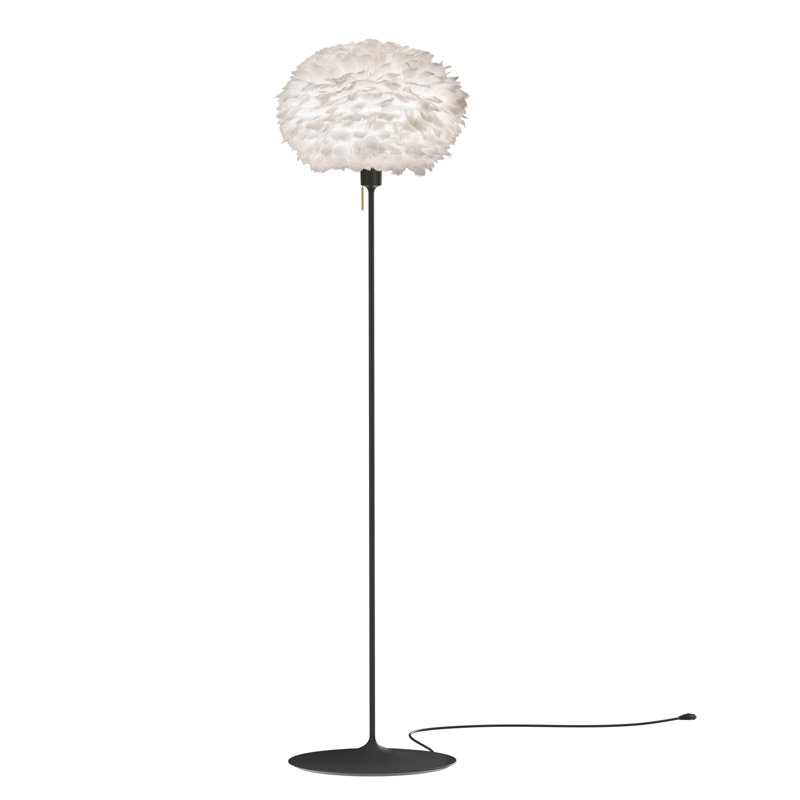 Lampe sur pied 67 po Eos, Noir, Blanc