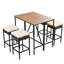 Table et tabouret d'extérieur en bois avec coussins amovibles, pliables, résistants aux intempéries, rouillés, peu encombrants, brun 5, antidérapants, hauts, stables-1180717480