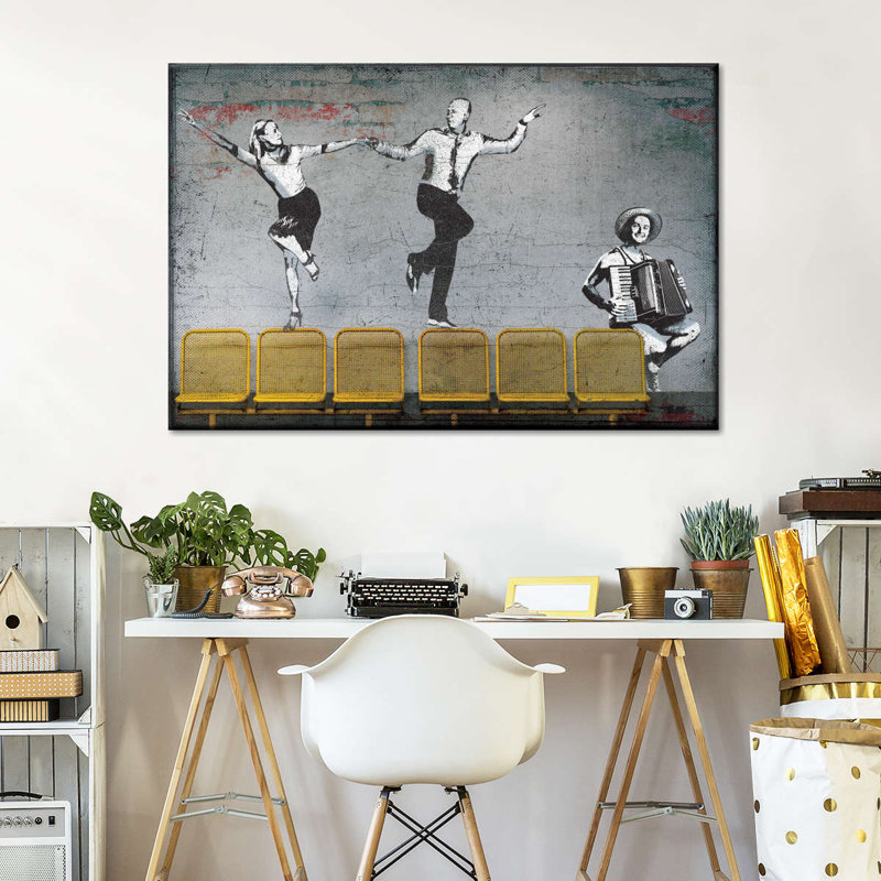 Danseurs de salon sur toile, H 34 po x l 51 po x P 1,25 po