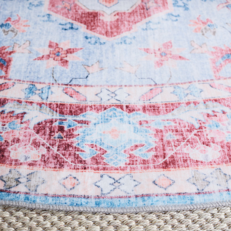 Msrw Tucson 148 Performance Machine Washable Oriental Rug, Round 6'