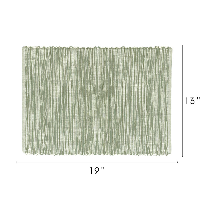 Napperon en coton 13 po Aaronisha Shadows, Vert de mer, Napperon l 13 po x P 19 po