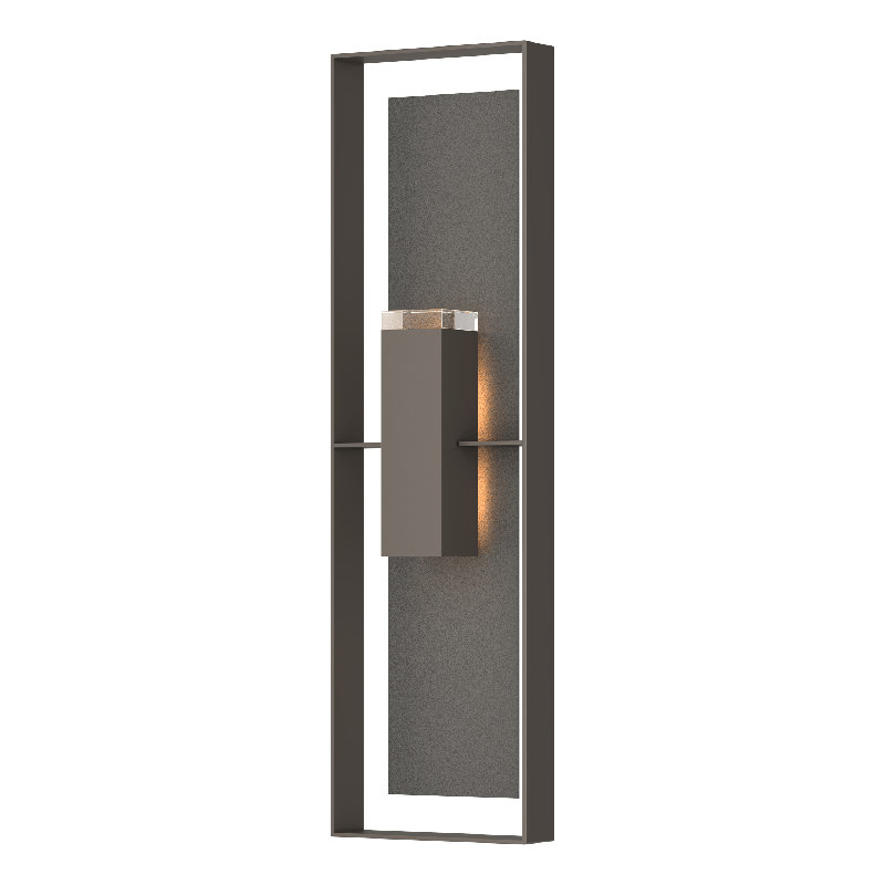 Applique murale d'extérieur encastrée Shadow Box, Fumée noire côtière, Fer naturel