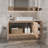 36 Inch Floating Bathroom Vanity, Wall Mounted Soft Oak Vanity Cabinet with White Ceramic Vessel Sink, Open Side Shelves and Hidden Storage, Modern Suspended Bathroom Cabinet