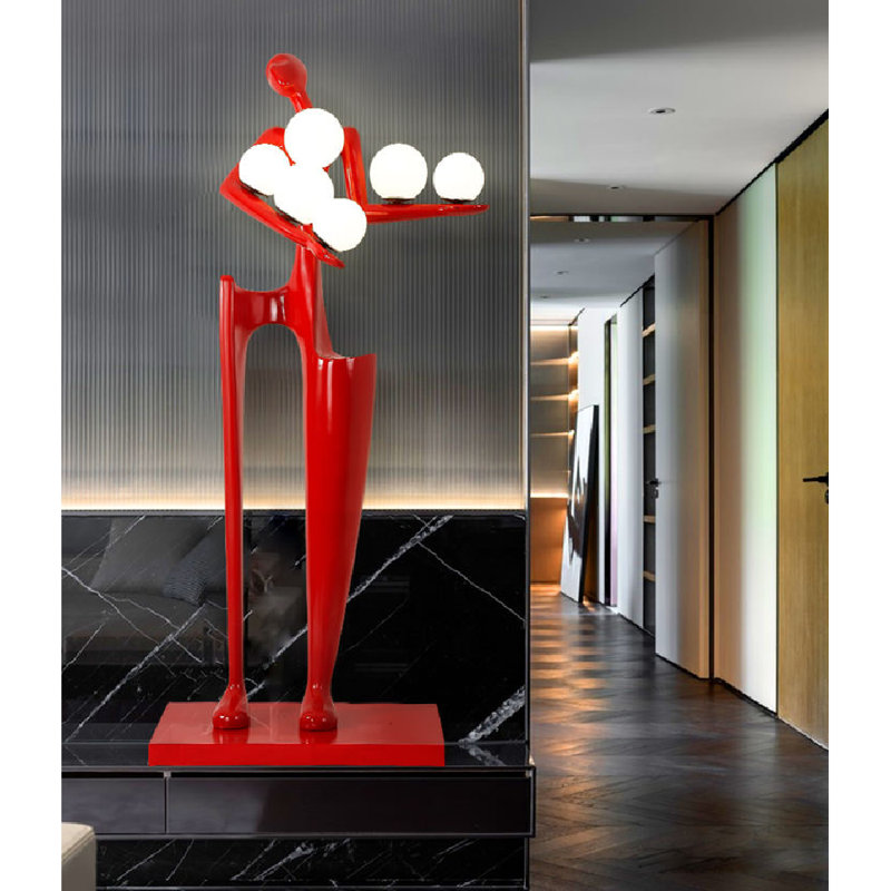 Lampe sur pied 71 po Albert, Rouge