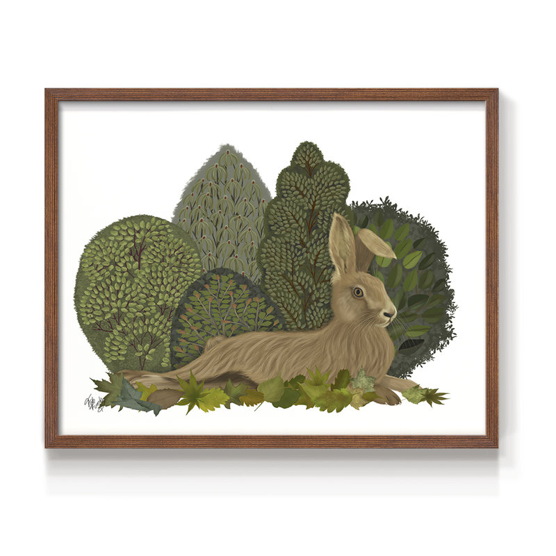 Hare inclinable en feuilles - reproduction encadrée - réarmable, Noyer, H 22 po x l 28 po