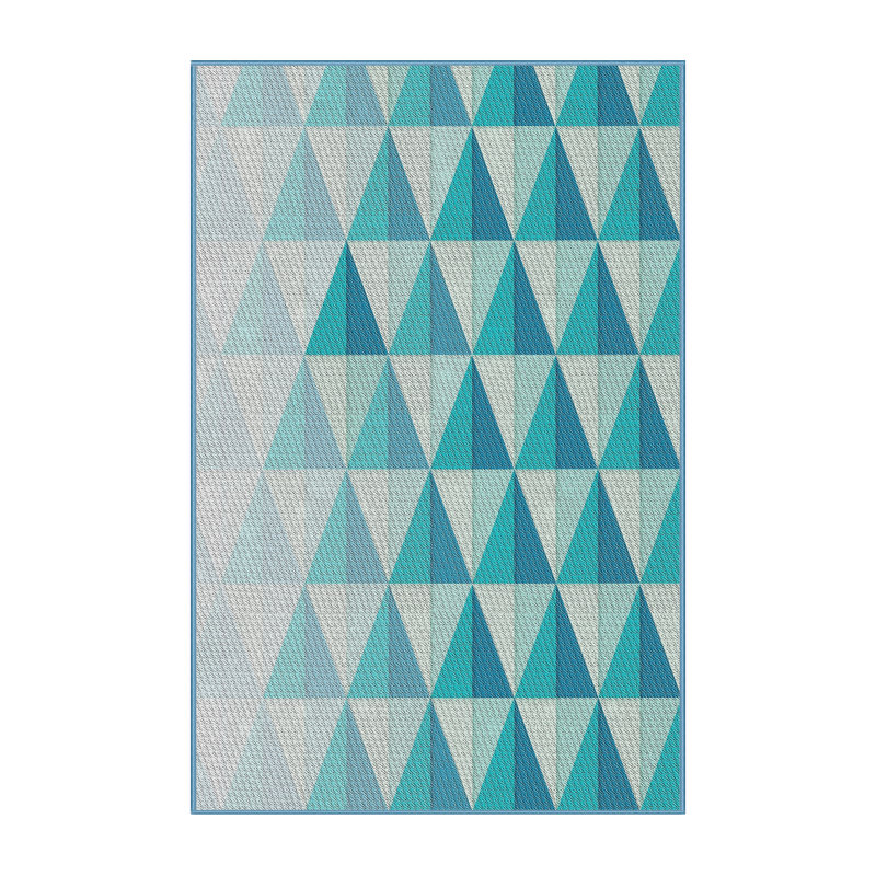 Tapis vert clair/gris/beige à motifs, Rectangle 6 pi x 9 pi