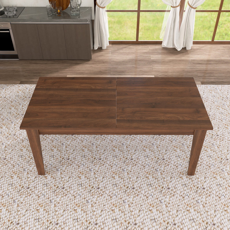 Grande table de salle à manger extensible pour la cuisine et la salle à manger, Noyer