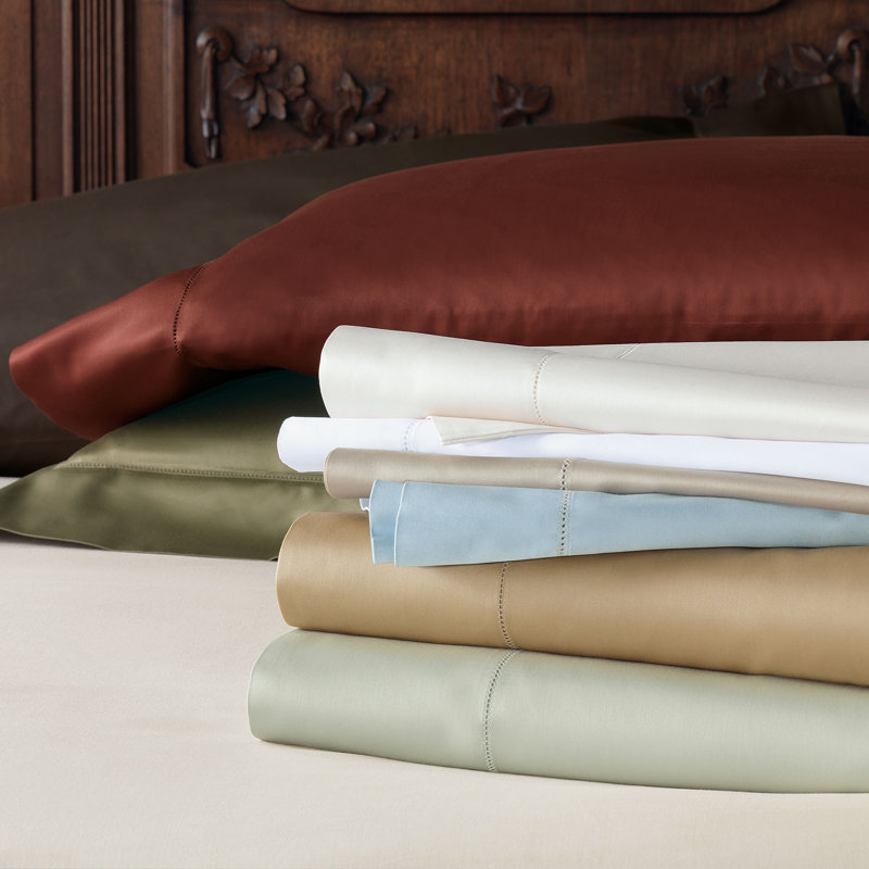 Roma Egyptian Cotton Sateen Flat Sheet, White, Queen Flat Sheet