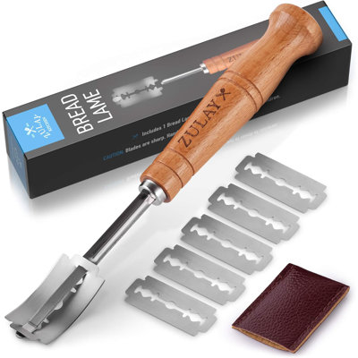 Zulay Kitchen Bread Lame Dough Scoring Tool - Hand Crafted Bread Scoring Tool To Cut Designs On Sourdough, Homemade Bread