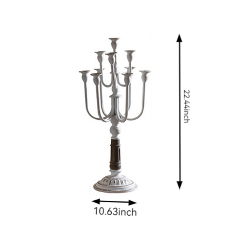 22.44'' H Metal Tabletop Candlestick, White