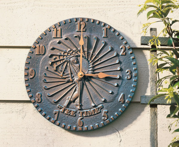 Golfer 12" Wall Clock, Copper Verdi
