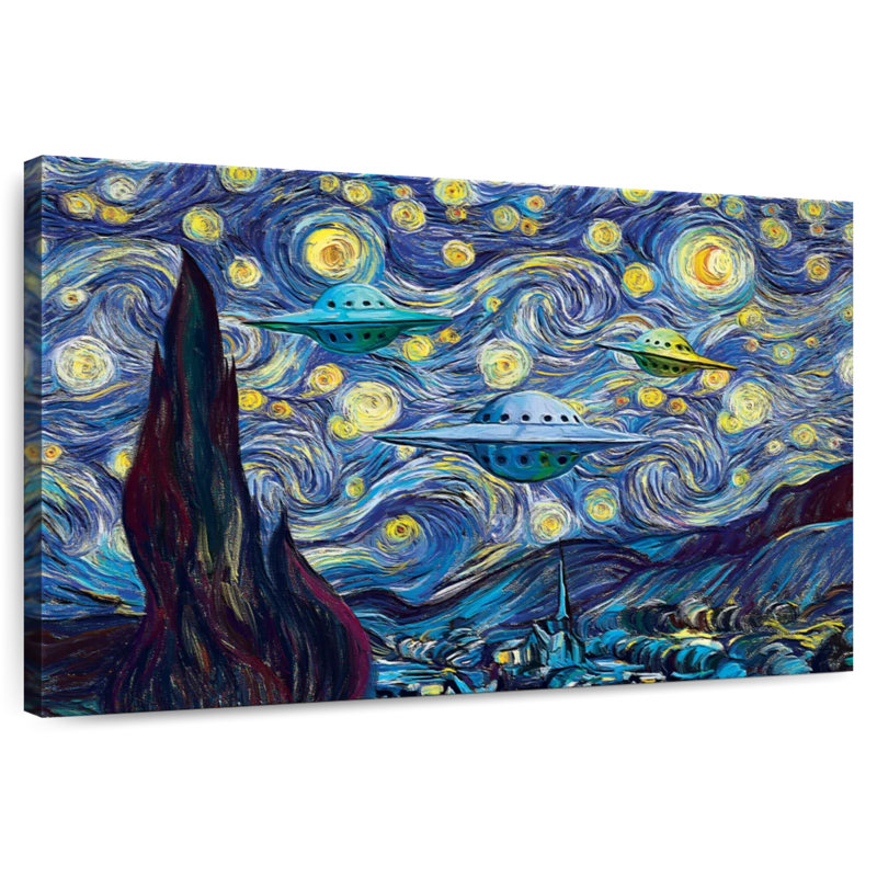 Kelan Alien Invasion Starry Night, 30" H x 45" W