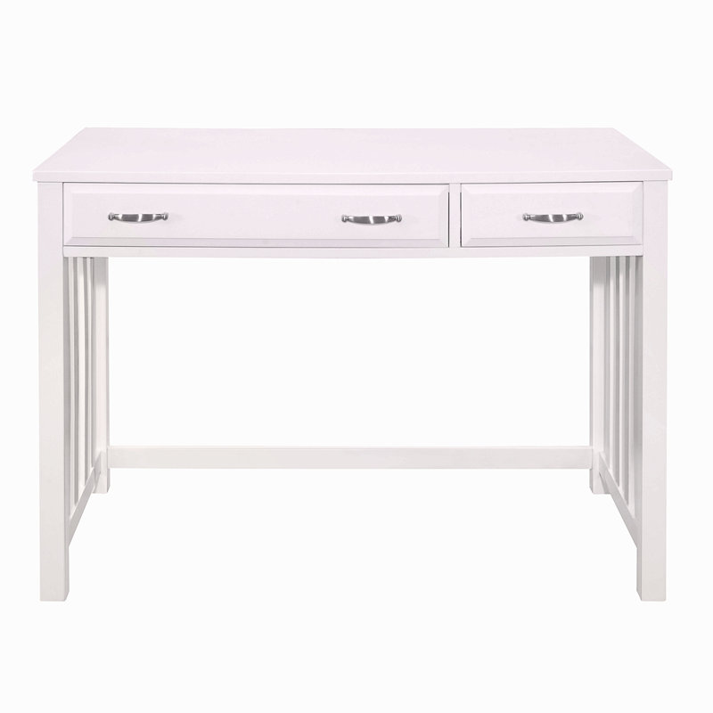 Meuble de bureau moderne et traditionnel 1Pc avec 2 tiroirs avec tiroir à clavier blanc, Blanc
