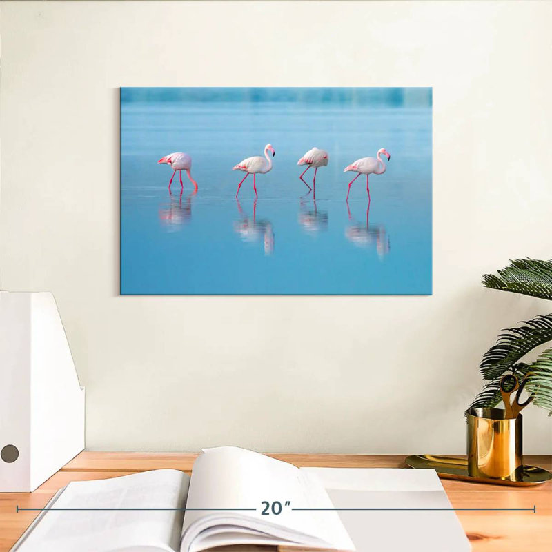 Flamants roses du lac bleu Brampt, H 8 po x l 12 po