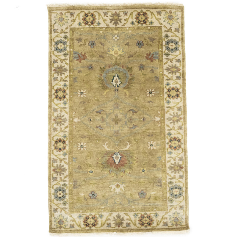 Tapis brun traditionnel 3 x 5 Oushak Chobi