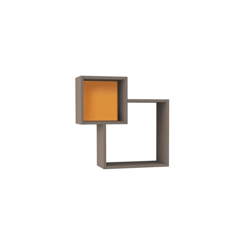 Tablette murale moderne Abberbury, Moka clair / moutarde