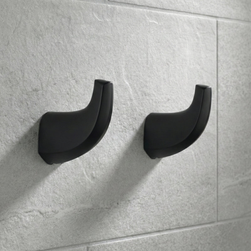 Wall Mounted Towel Hook Bathroom Robe Hook, Matte Black