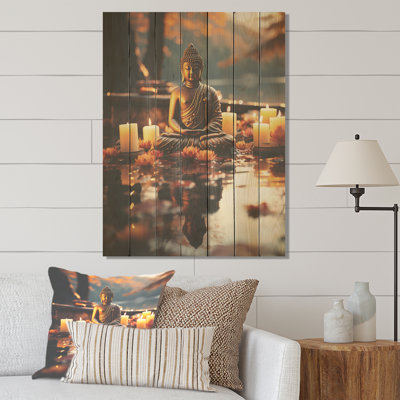 Zen Tranquility Buddha In Meditation VI - Buddhism On Wood Print