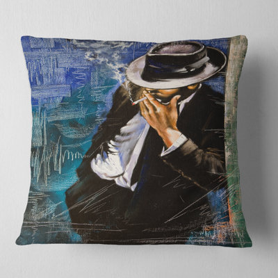 Coussin décoratif «Man with Cigarette - People»