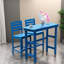 Ensembles de table de salle à manger en PEHD durable pour espaces extérieurs modernes, bleu lac