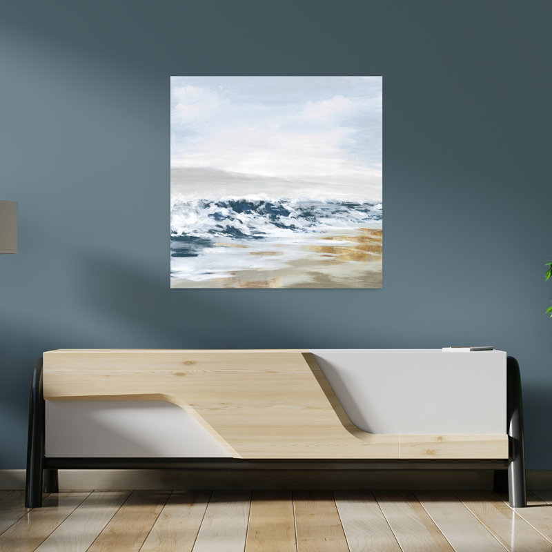 «Waves Crashing On A Tranquil Shore Coastal», art mural, H 36 po x l 36 po