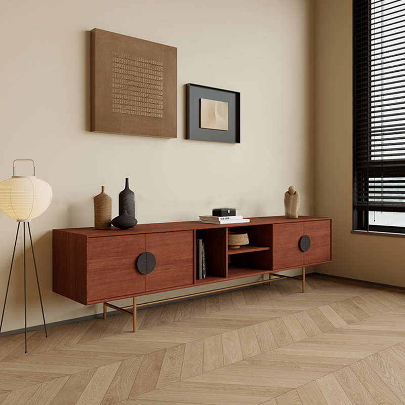 Meuble télé en bois Home Simplicity, H 19,68 po x L 70,86 po x l 15,75 po, Brun-roux