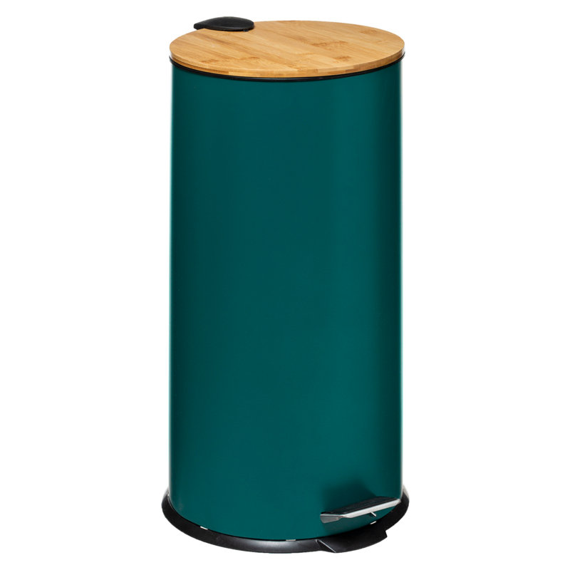 Dreson Metal Step On Kitchen Trash Can, Teal, 3 L