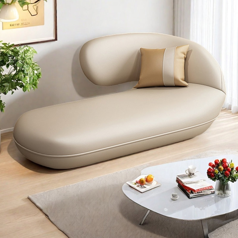 Fauteuil inclinable en similicuir léger et luxueux, Orienté à droite, Beige