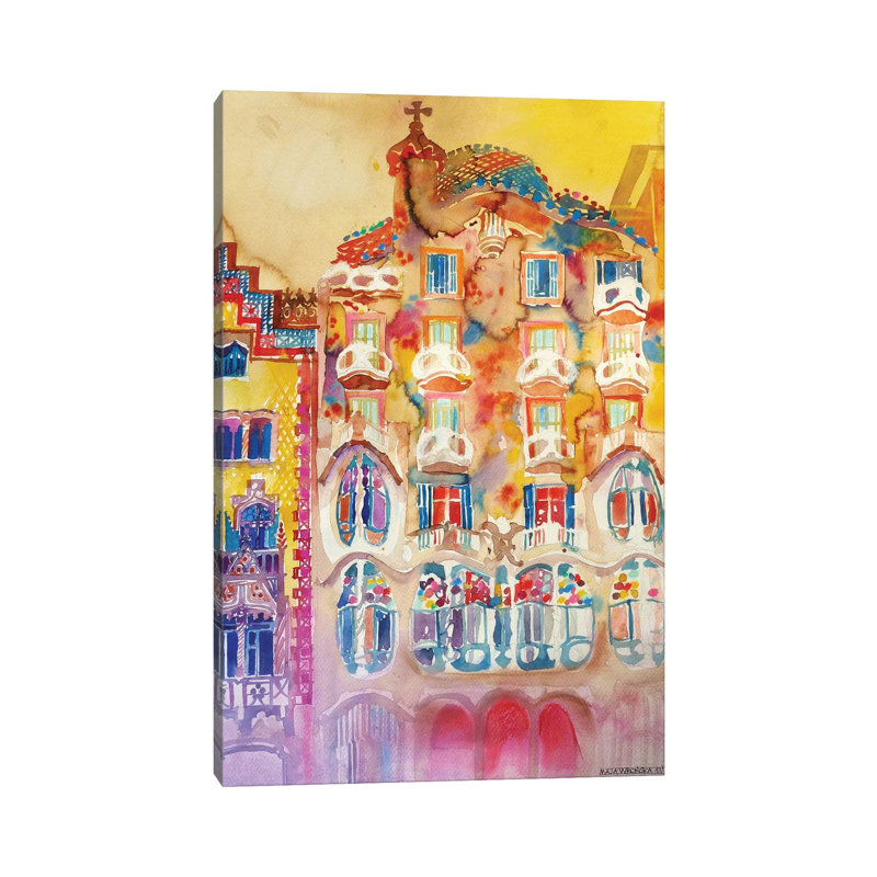 Casa Batlló by Maja Wronska - Wrapped Canvas Painting, 66.04 cm H x 45.72 cm W x 3.175 cm D