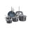 BDK Series BLACK+DECKER 12-Piece Ceramic Hard Anodized Aluminum Cookware Set, Pots and Pans Set, Gray