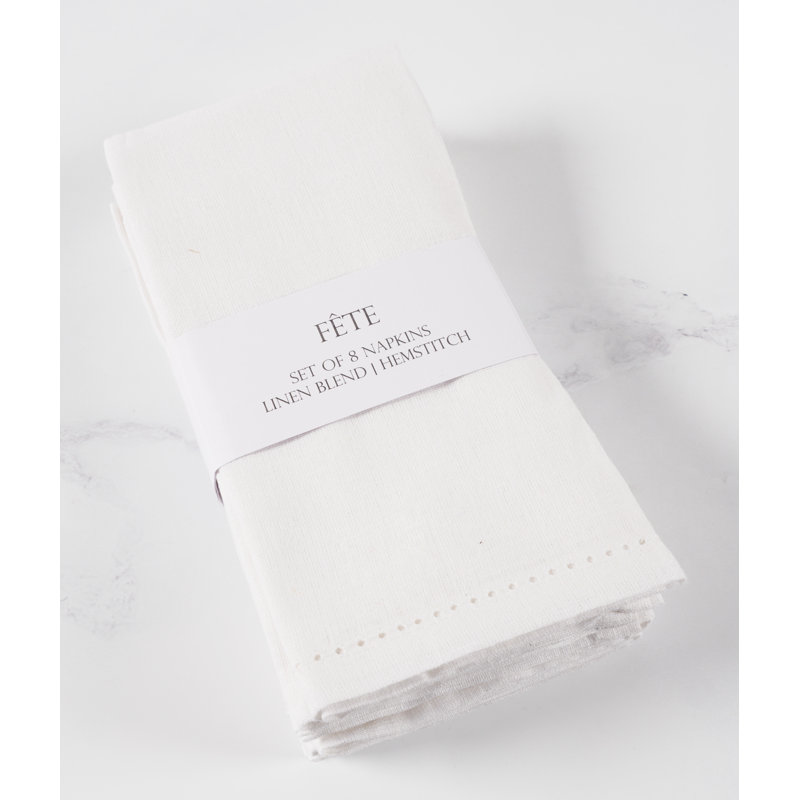 Ensemble de 8 serviettes Winston Porter, Blanc