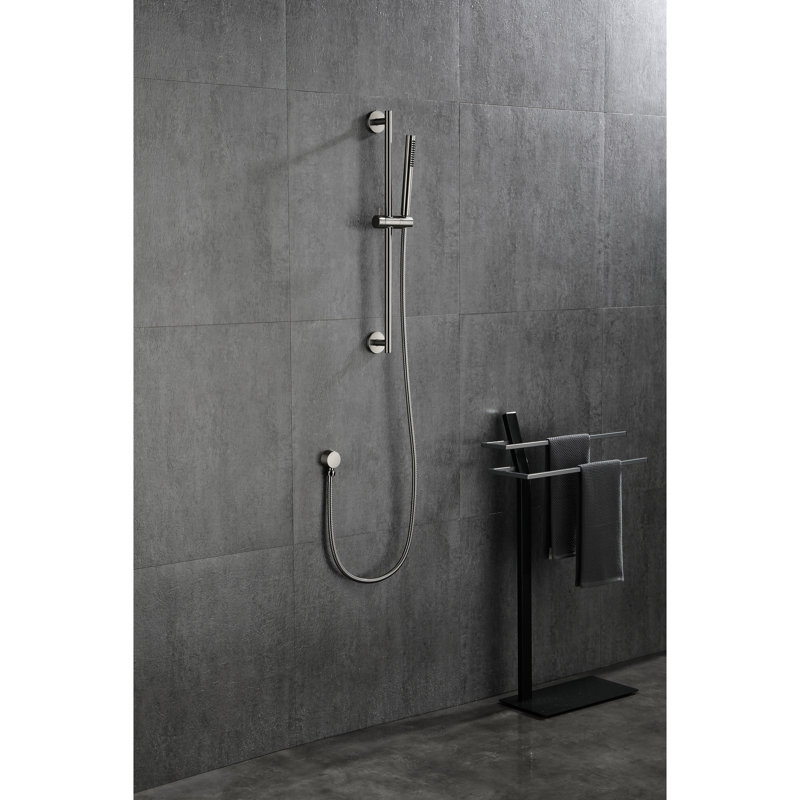 Height Adjustable Handheld Shower With 28 - Inch Slide Bar And 59 Hose, Stainless Steel Build, Multiple Spray Modes For Relaxing Showers Hose Bar, Steel, Functional A Relaxed Showering