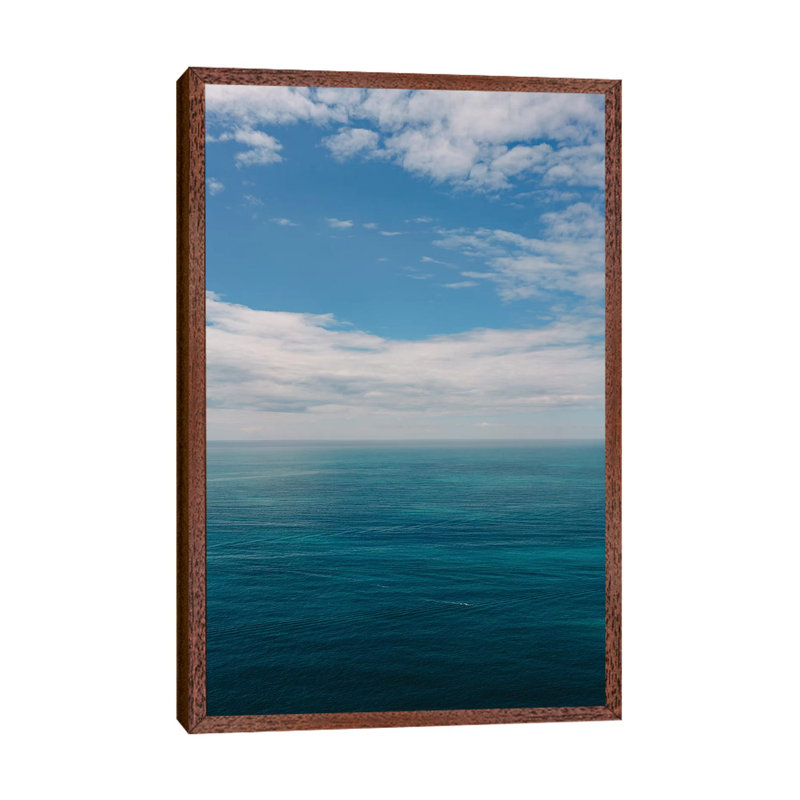 Amalfi Coast Ocean View I by Bethany Young - Print on Canvas, 101.6cm H x 66.04cm W x 3.81cm D, Classic Brown Wood Framed