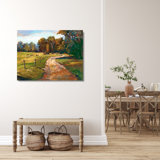 John Beard Collection''s Country Path With Horses On Giclee Canvas Hand Embellished Art