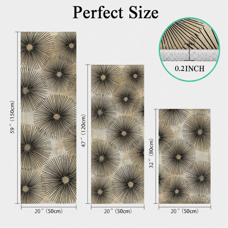 Tapis de cuisine lavables antidérapants Starburst