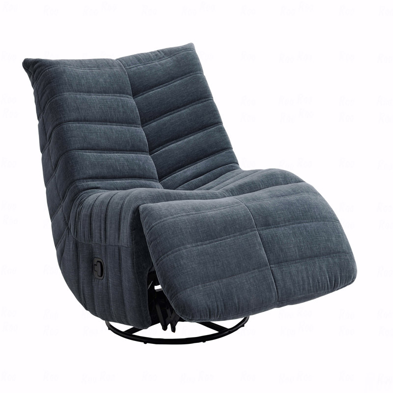 Fauteuil coulissant en tissu de chenille avec fonction d'inclinaison et pivot, Gris