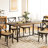 Industrial Dining Table for 8 People, 70.9" Long Rectangular Kitchen Table with Large Tabletop and Steel Legs for Dining Room, Rustic Brown