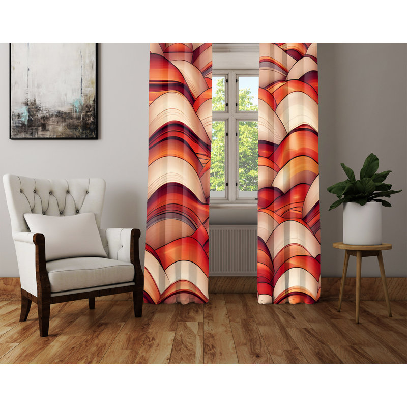 Paire de rideaux semi-transparents en polyester Akshaye, L 40 po x L 82 po