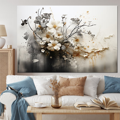 Bohemian Earthly Floral Collage I - Art mural abstrait, salon
