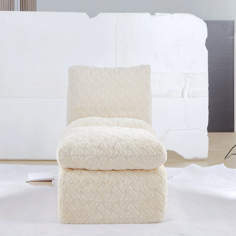 Fauteuil à compression complète avec repose-pieds pivotant Liyasi, Blanc