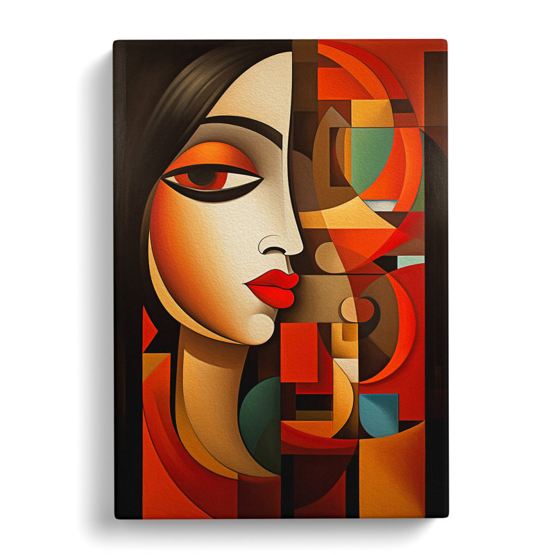 Indian Woman Cubism - Print, 76cm H x 50cm W x 3cm D
