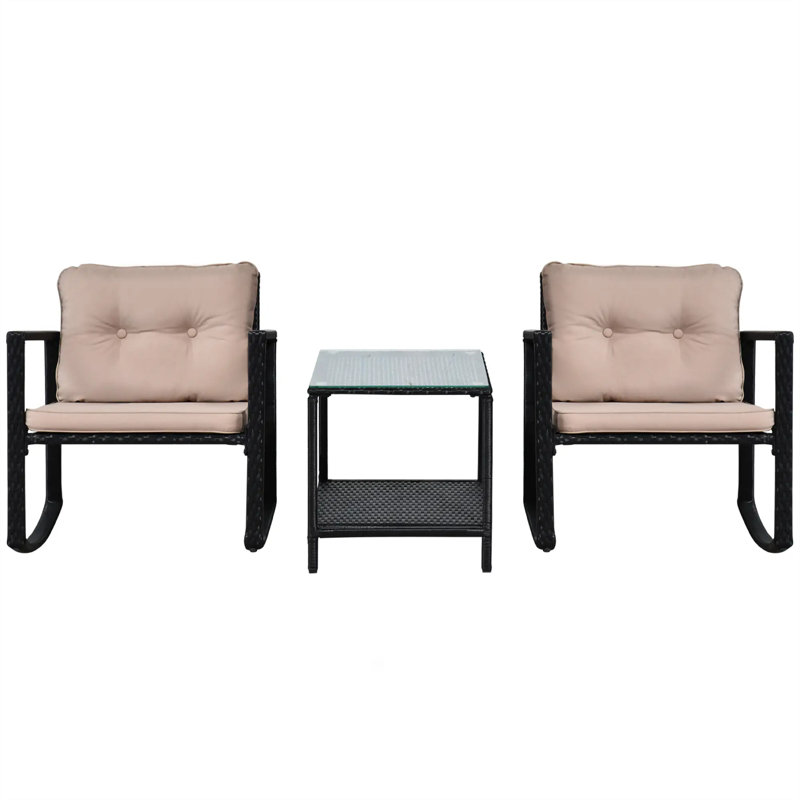 2 - Person Wicker Patio Dining Set with