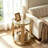 Harp-Style Legs Round Glass Side Table, 19.7" 2-Tier End Table, Tempered Glass End Table-558764496
