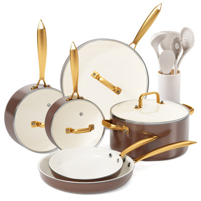 Ceramic Pan 15 - Piece Non-Stick Ceramic Cookware Set