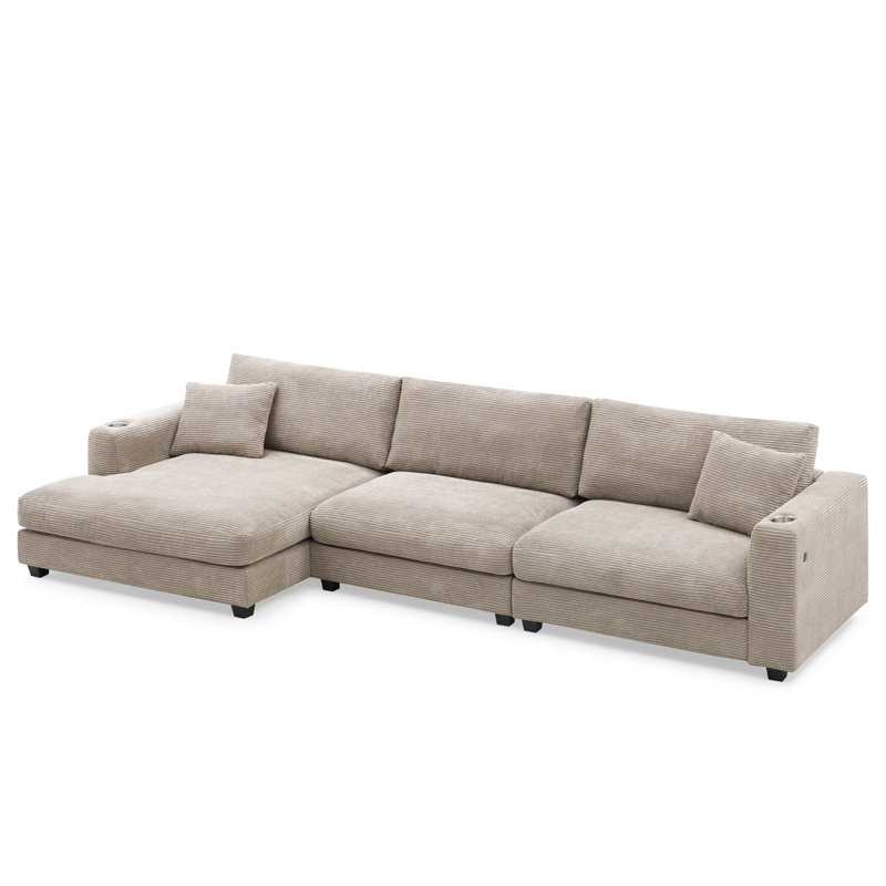 Canapé modulaire en velours côtelé Modern, Kaki