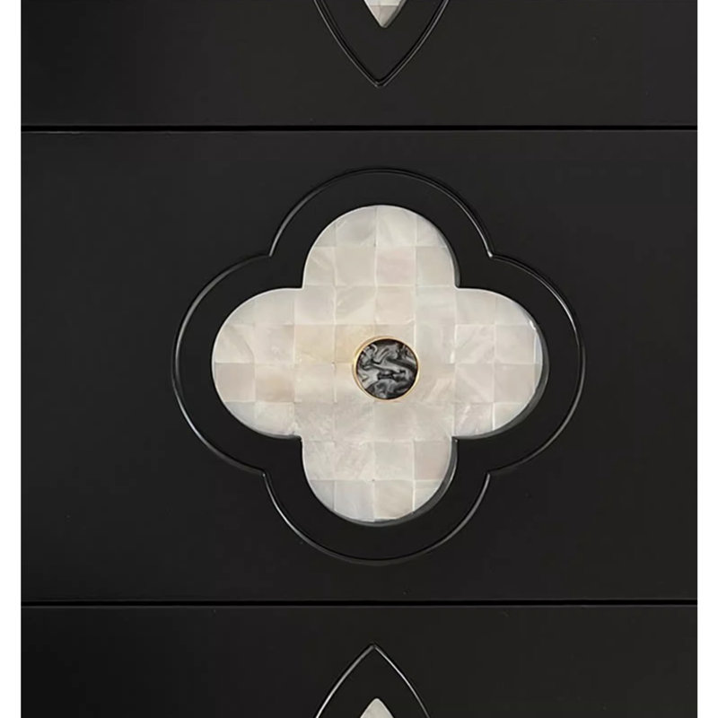 Shell Panel Black Buffet Table