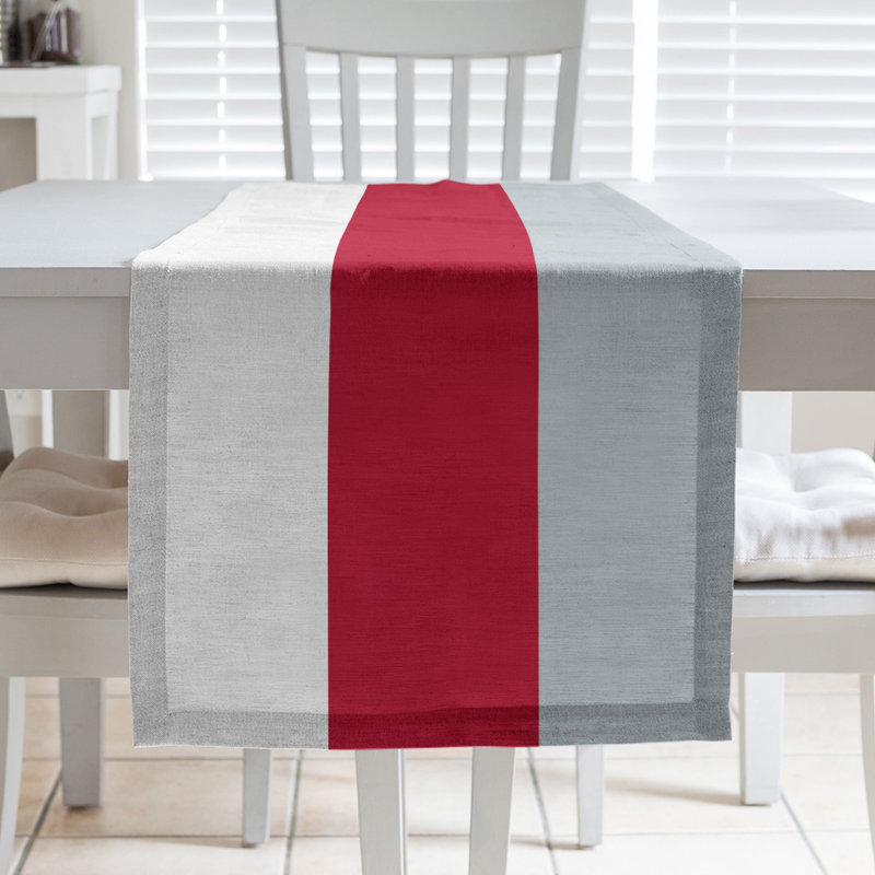 Chemin de table Seattle, 90 po x 16 po, Blanc / rouge / argent, Los Angeles, Anaheim